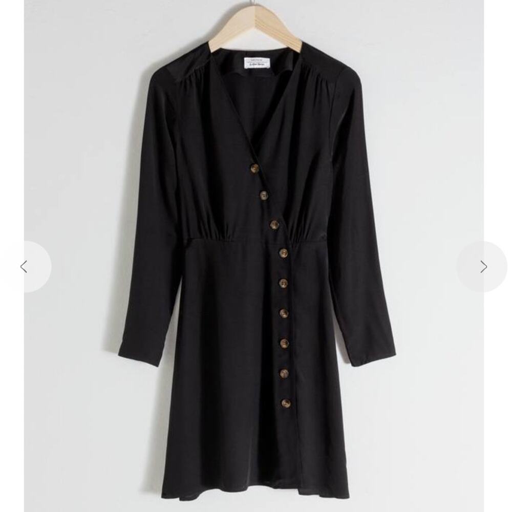 NWT And Other Stories Silky Asymmetric Button Down Dress